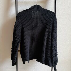 Madewell Black Chunky Open-Front Knit Cardigan
